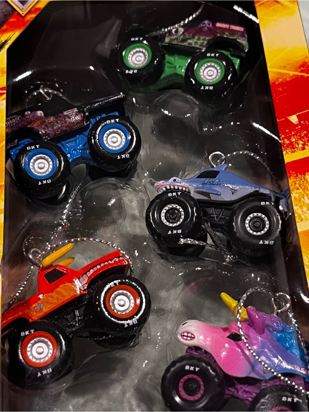 Monster Jam Truck 5 pcs mini Christmas ornaments